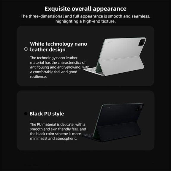 Original For Xiaomi Pad 6S Pro Keyboard Protective Leather Case (White)