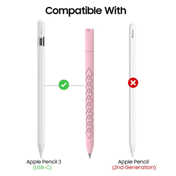 For Apple Pencil (USB-C) Diamond Pattern Silicone Stylus Pen Protective Case (Red)