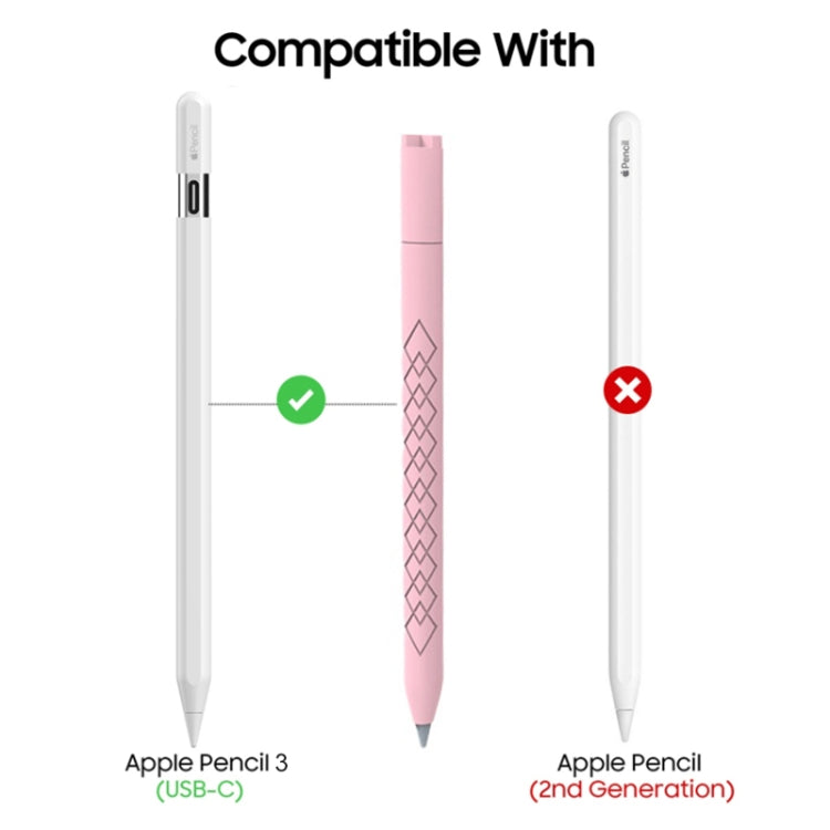 For Apple Pencil (USB-C) Diamond Pattern Silicone Stylus Pen Protective Case (Red)