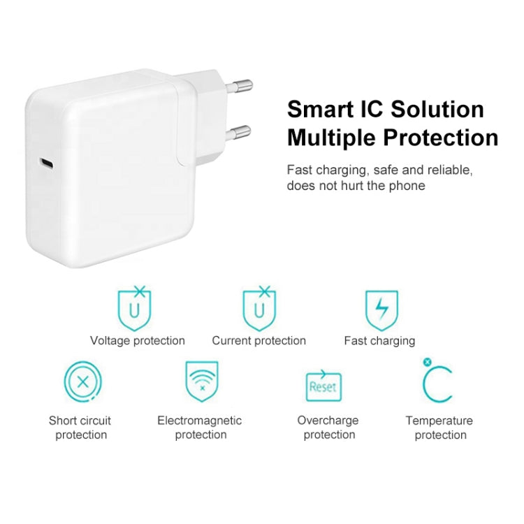 30W USB-C / Type-C 3.1 Port Power Charger Adapter, EU Plug(White)