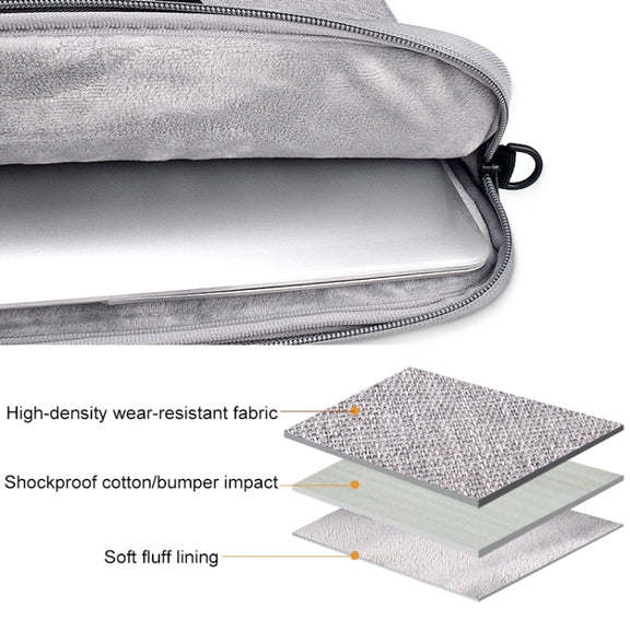 ST03S 13.3 inch Double Side Pockets Wearable Oxford Cloth Soft Handle Portable Laptop Tablet Bag(Black)