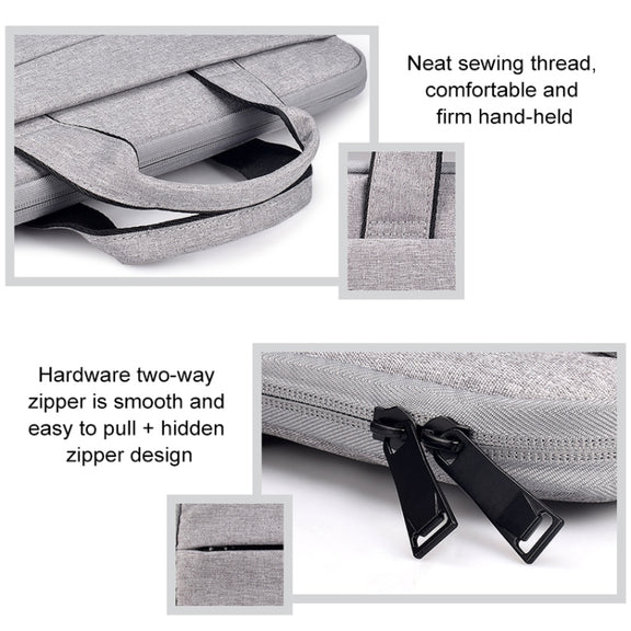 ST03S 13.3 inch Double Side Pockets Wearable Oxford Cloth Soft Handle Portable Laptop Tablet Bag(Deep Space Gray)