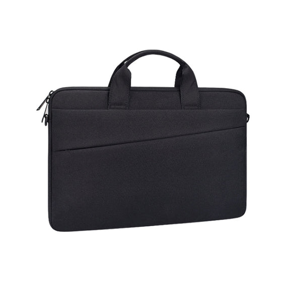 ST03S 15.4 inch Double Side Pockets Wearable Oxford Cloth Soft Handle Portable Laptop Tablet Bag(Black)