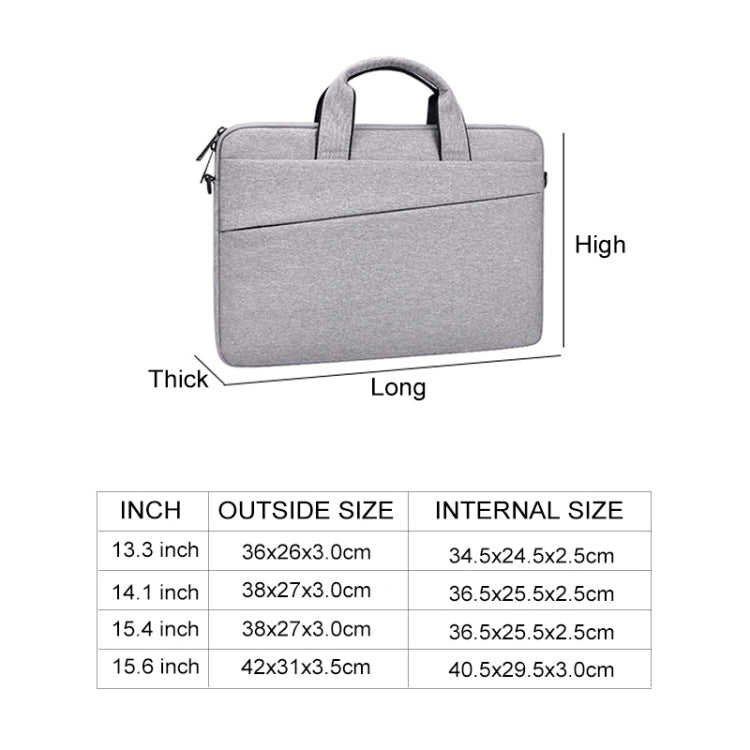 ST03S 15.4 inch Double Side Pockets Wearable Oxford Cloth Soft Handle Portable Laptop Tablet Bag(Black)
