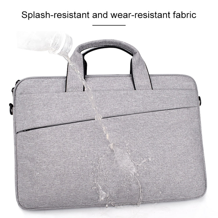 ST03S 15.4 inch Double Side Pockets Wearable Oxford Cloth Soft Handle Portable Laptop Tablet Bag(Grey)
