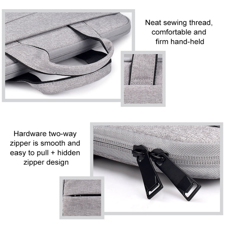 ST03S 15.4 inch Double Side Pockets Wearable Oxford Cloth Soft Handle Portable Laptop Tablet Bag(Deep Space Gray)