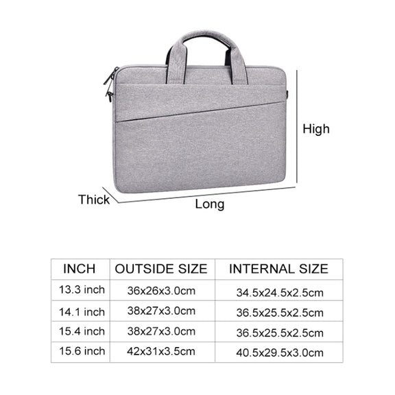 ST03S 15.4 inch Double Side Pockets Wearable Oxford Cloth Soft Handle Portable Laptop Tablet Bag(Deep Space Gray)