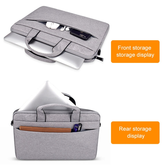 ST03S 15.6 inch Double Side Pockets Wearable Oxford Cloth Soft Handle Portable Laptop Tablet Bag(Deep Space Gray)