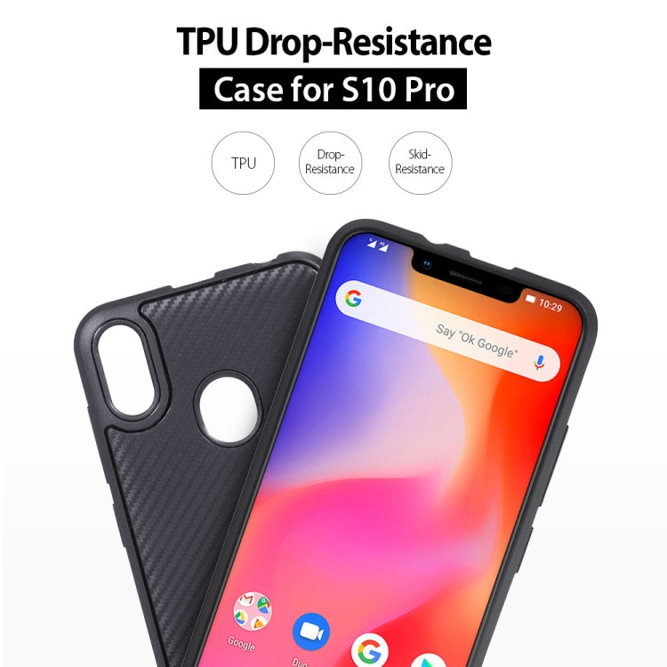 Carbon Fiber Texture TPU Protective Case for Ulefone S10 Pro (Black)
