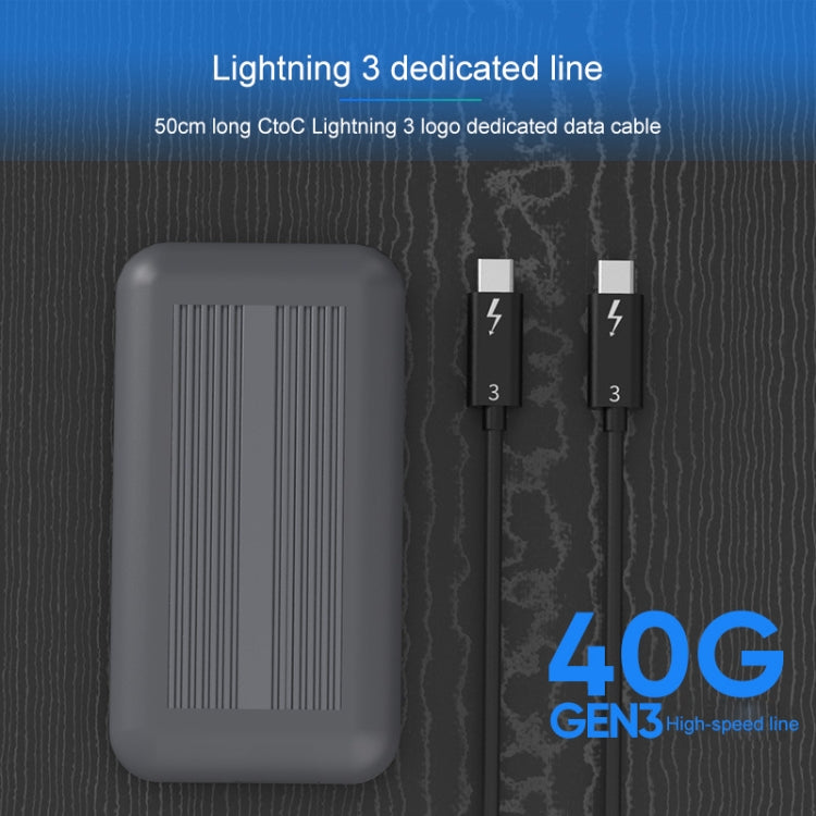 Blueendless M.2 NVME Thunderbolt 3 Solid State Mobile Hard Disk Box Hard Disk Drive(Grey)