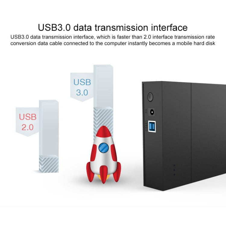 Blueendless 2.5 / 3.5 inch SSD USB 3.0 PC Computer External Solid State Mobile Hard Disk Box Hard Disk Drive (EU Plug)