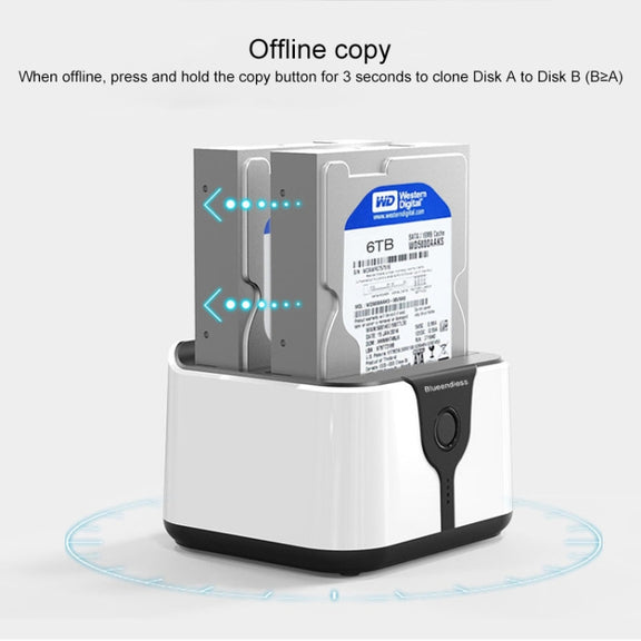 Blueendless 2.5 / 3.5 inch SATA USB 3.0 2 Bay Hard Drive Dock (AU Plug)