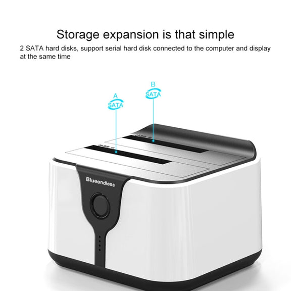 Blueendless 2.5 / 3.5 inch SATA USB 3.0 2 Bay Hard Drive Dock (AU Plug)