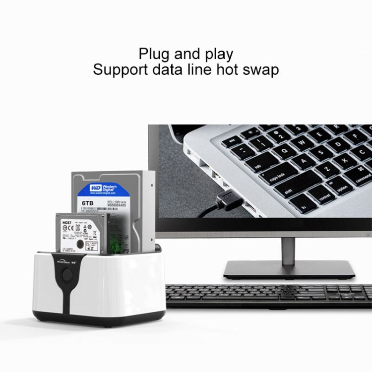 Blueendless 2.5 / 3.5 inch SATA USB 3.0 2 Bay Hard Drive Dock (UK Plug)
