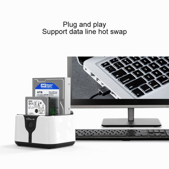 Blueendless 2.5 / 3.5 inch SATA USB 3.0 2 Bay Hard Drive Dock (US Plug)
