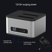 Blueendless 2.5 / 3.5 inch SATA USB 3.0 2 Bay Offline Copy Hard Drive Dock (EU Plug)