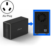 Blueendless USB-B Interface 3.5 inch 2 Bay RAID Combination Array HDD External Enclosure (AU Plug)