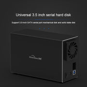 Blueendless Type-C / USB-C Interface 3.5 inch 2 Bay RAID Combination Array HDD External Enclosure (EU Plug)