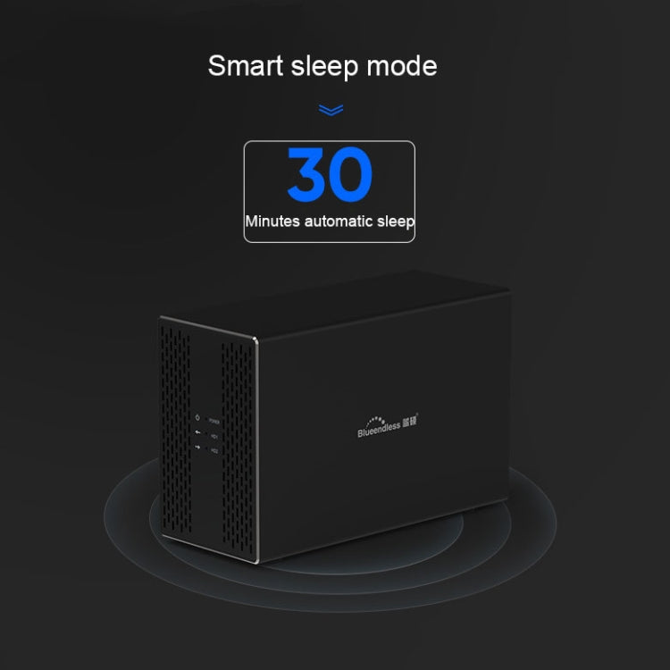 Blueendless Type-C / USB-C Interface 3.5 inch 2 Bay RAID Combination Array HDD External Enclosure (EU Plug)
