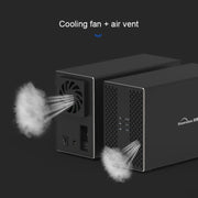 Blueendless Type-C / USB-C Interface 3.5 inch 2 Bay RAID Combination Array HDD External Enclosure (US Plug)