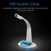 K3 Desktop Omnidirectional USB Wired Dual Mic Condenser Microphone with LED Night Light, Compatible with PC / Mac for Live Broadcast, Show, KTV, etc(Silver)