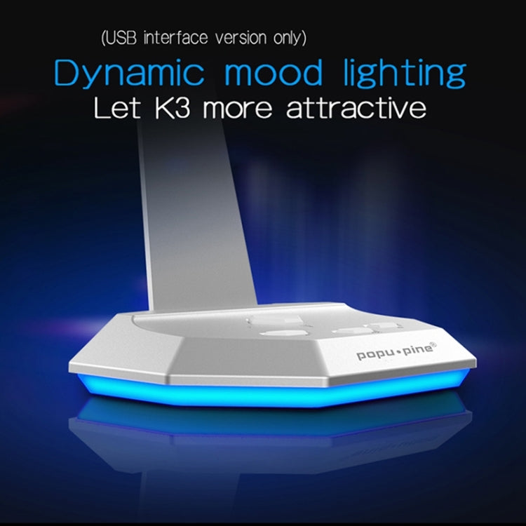K3 Desktop Omnidirectional USB Wired Dual Mic Condenser Microphone with LED Night Light, Compatible with PC / Mac for Live Broadcast, Show, KTV, etc(Silver)