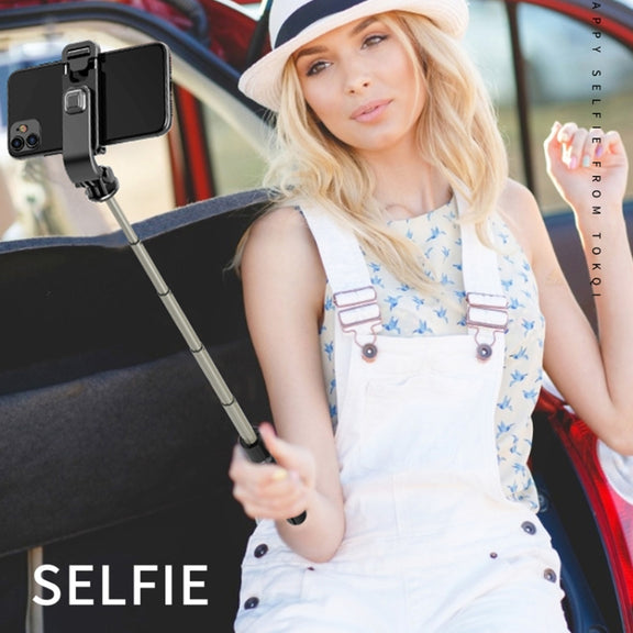 L03 Aluminum Alloy Foldable Bluetooth Tripod Selfie Stick (Black)