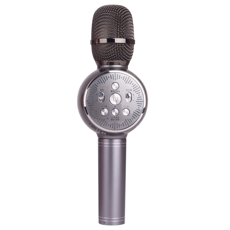 K2 Bluetooth 5.0 Karaoke Live Colorful Lights Wireless Bluetooth Microphone (Grey)