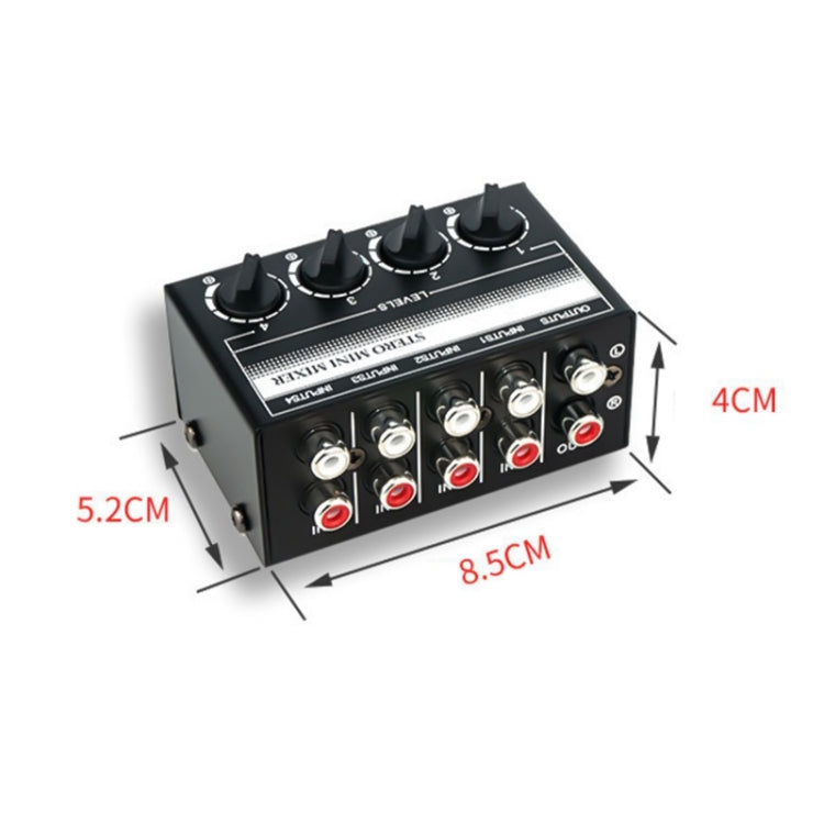 CX400 Audio Stereo Hub 4 Channel Mixer Controller(Black)