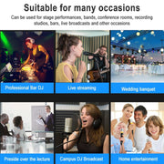 TEYUN NA6 6-channel Small Mixing Console Mobile Phone Sound Card Live Broadcast Computer Recording Console Processor, US Plug(Black)