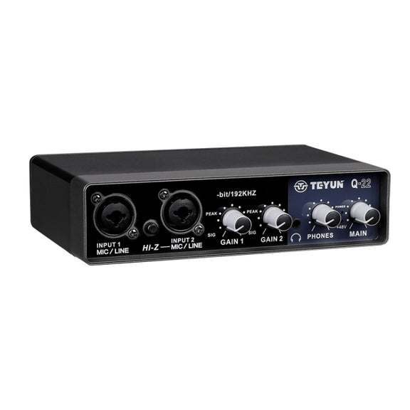 TEYUN Q-22 USB Computer Free Srive Microphone External Sound Card(Black)