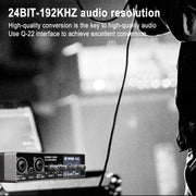 TEYUN Q-22 USB Computer Free Srive Microphone External Sound Card(Black)