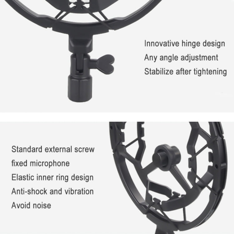 TEYUN T8 Live Microphone Metal Shockproof Bracket(Black)