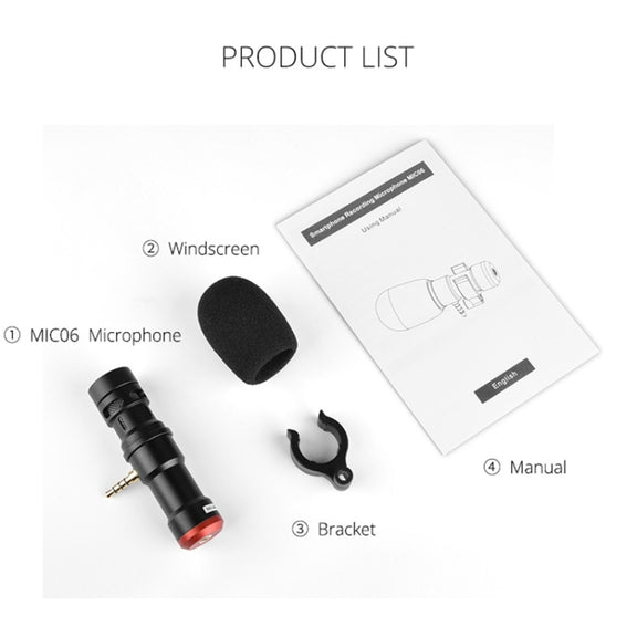YELANGU MIC06 Live Broadcast Smartphone Recording Microphone (Black)