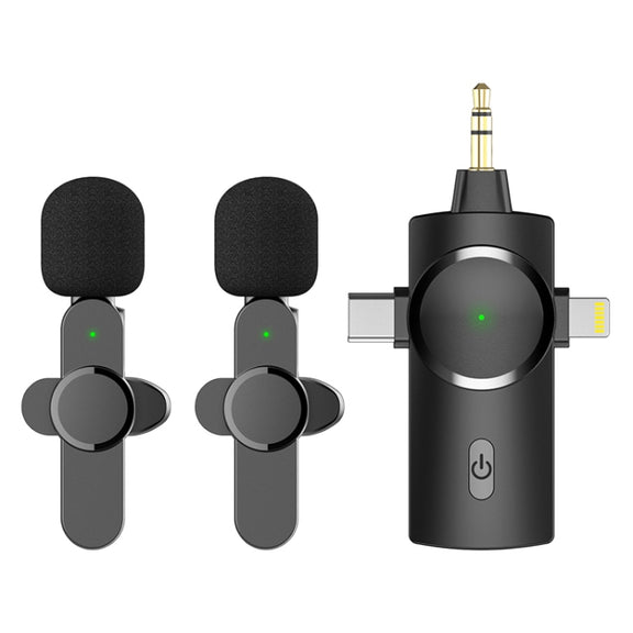 AP031-2 3 in 1 Noise Reduction Lavalier Wireless Microphone with Mic