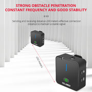 YELANGU MX5S 2.4G Live Broadcast Interview Wireless Recording Camera Microphone, 1 Receiver to 2 Transmitter(Black)