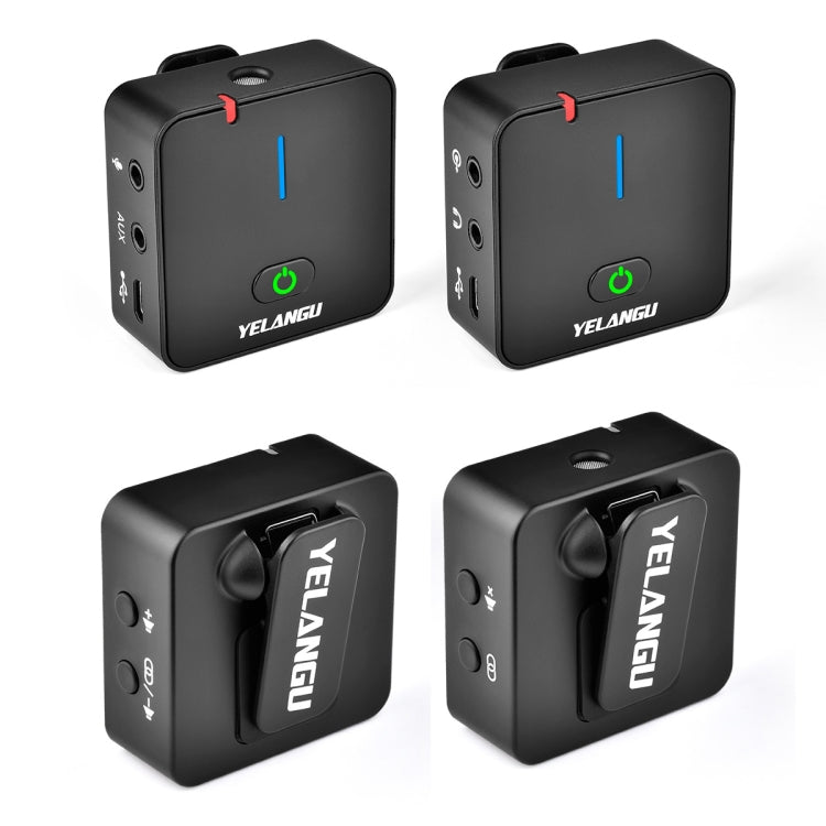 YELANGU MX5S 2.4G Live Broadcast Interview Wireless Recording Camera Microphone, 1 Receiver to 2 Transmitter(Black)