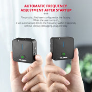 YELANGU MX5S 2.4G Live Broadcast Interview Wireless Recording Camera Microphone, 1 Receiver to 2 Transmitter(Black)
