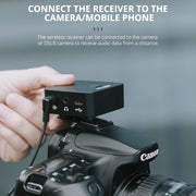 YELANGU MX5S 2.4G Live Broadcast Interview Wireless Recording Camera Microphone, 1 Receiver to 2 Transmitter(Black)
