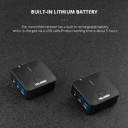 YELANGU MX5S 2.4G Live Broadcast Interview Wireless Recording Camera Microphone, 1 Receiver to 2 Transmitter(Black)