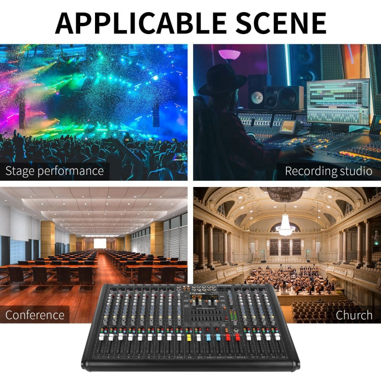 XTUGA B1404FX 14 Channels Bluetooth Audio Mixer Digital DJ Controller Sound Mixing Console (UK Plug)