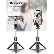 L02 100cm Multi-function Adjustable Bluetooth Self-timer Pole Tripod Selfie Stick (White)
