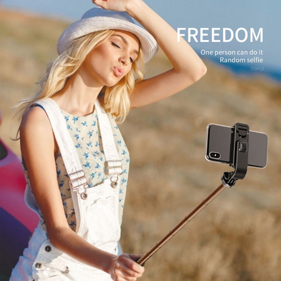 L02 100cm Multi-function Adjustable Bluetooth Self-timer Pole Tripod Selfie Stick (White)