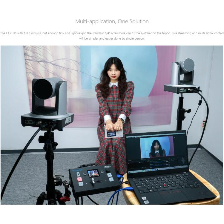 FEELWORLD L1 PLUS Multi-camera Video Mixer Switcher Touch Screen PTZ Control USB3.0 Fast Streaming Switcher (UK Plug)