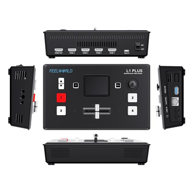 FEELWORLD L1 PLUS Multi-camera Video Mixer Switcher Touch Screen PTZ Control USB3.0 Fast Streaming Switcher (EU Plug)