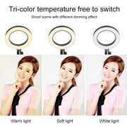 Live Broadcast Self-timer Dimming Ring LED Beauty Selfie Light with Small Table Tripod, Selfie Light Diameter: 16cm