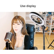 Live Broadcast Self-timer Dimming Ring LED Beauty Selfie Light with Small Table Tripod, Selfie Light Diameter: 16cm