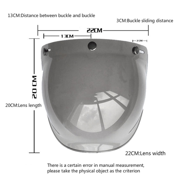Soman Motorcycle Bubble Visor Open Face Helmet Visor Helmet Windshield Shield with Transparent Frame(Mirror)