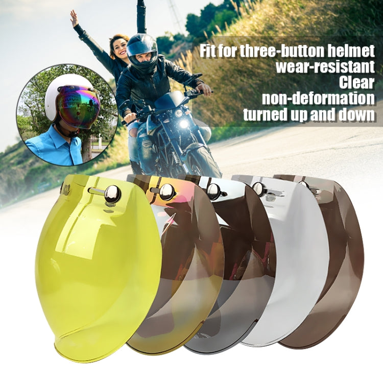 Soman Motorcycle Bubble Visor Open Face Helmet Visor Helmet Windshield Shield with Transparent Frame(Mirror)