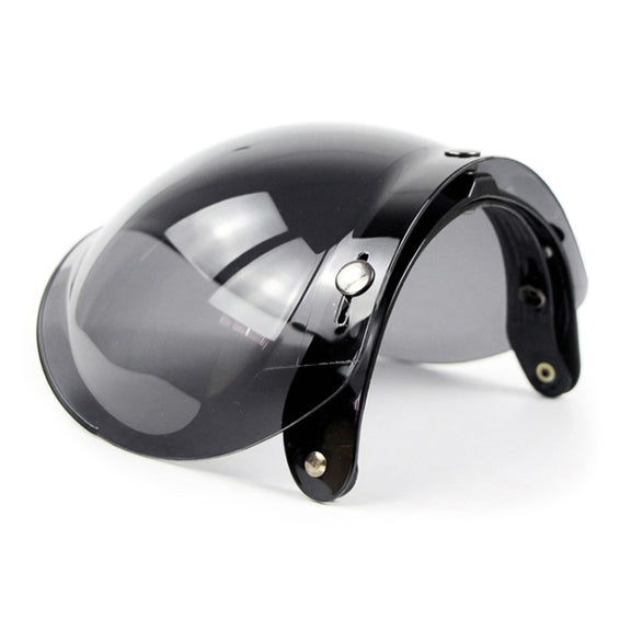 Soman Motorcycle Bubble Visor Open Face Helmet Visor Helmet Windshield Shield with Transparent Frame(Light Smoke)